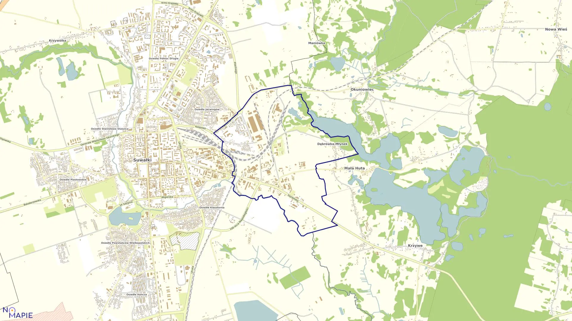 Mapa obrębu OBRĘB NR 10 w gminie Suwałki