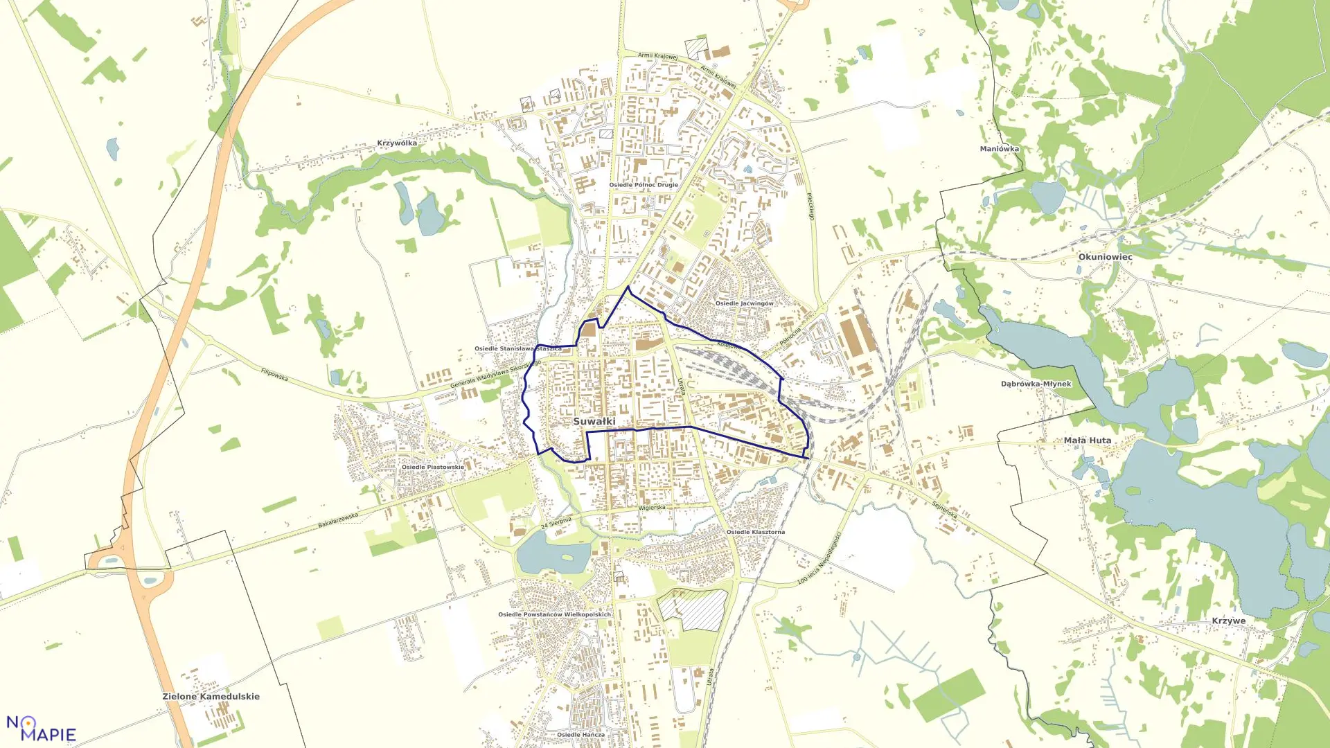 Mapa obrębu OBRĘB NR 5 w gminie Suwałki