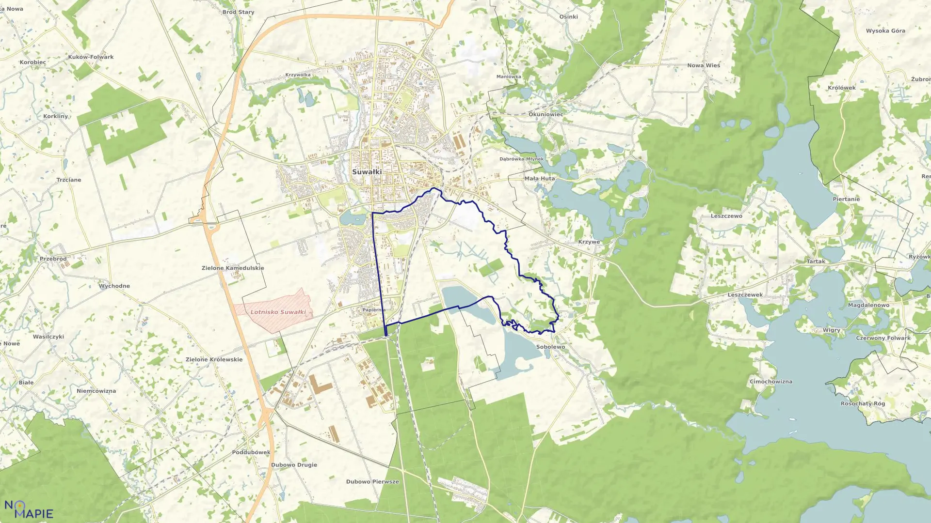 Mapa obrębu OBRĘB NR 9 w gminie Suwałki